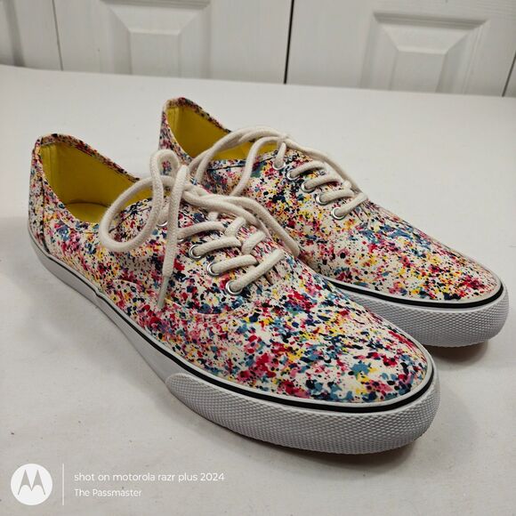 Women's Mossimo Shoes Size 9 Low Top Lace Up Sneakers Speckled Multi Colors - Picture 7 of 13